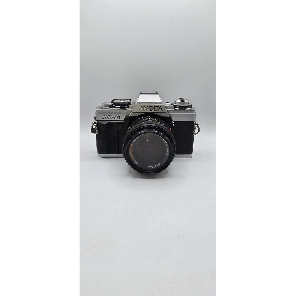 Minolta XG-M SLR Film Camera Black Silver tested Lens, Manuals, Accessories, Bag